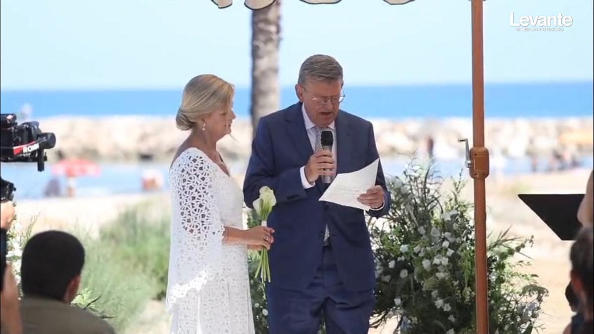 La boda del adiós a una era: Ximo Puig y Gabriela Bravo sellan su unión en la playa de Oliva